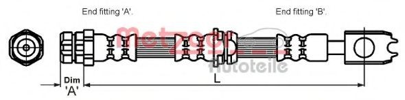 Conducta / cablu frana VW FOX (5Z1, 5Z3) (2003 - 2016) METZGER 4116204