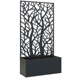 Outsunny Jardinieră cu spalier, ghiveci pentru plante cățărătoare, legume, flori din metal 61 x 23 x 113 cm negru | Aosom Romania