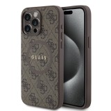 Husa Guess iPhone 15 Pro Max 4G Collection Leather MagSafe, maro, GUHMP15XG4GFRW