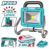Lampa de lucru LED TOTAL 20V, 1800 lumeni, cu acumulator si incarcator