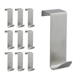 Cumpara ieftin Set 10 cuiere pentru usa, inox, 9 cm, argintiu
