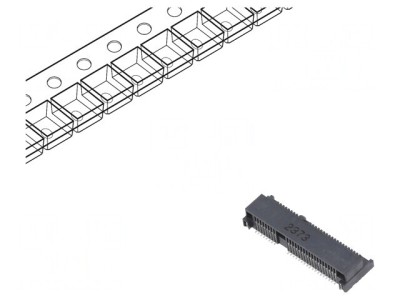Conector PCI Express mini orizontal SMT aurit 52 PIN 0,5A foto