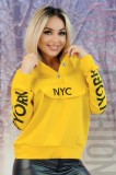 L671RR-9 Bluza tip hanorac cu nasturi la decolteu