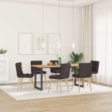 VidaXL Scaune de bucătărie, 6 buc., maro &icirc;nchis, material textil