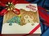 Set Cadou Craciun , Lumanare Bradut Om de Zapada in Cutie Merry Christmas, Handmade