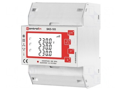 Contor Digital 3-Fazat pentru Şină DIN cu Display LCD foto