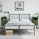 VidaXL Noptiere, 2 buc., verde olive, 36x39x78 cm, oțel