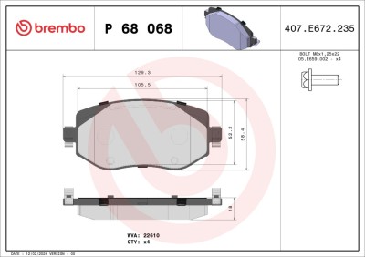 BREMBO P 68 068 PRIME LINE set placute frana disc foto