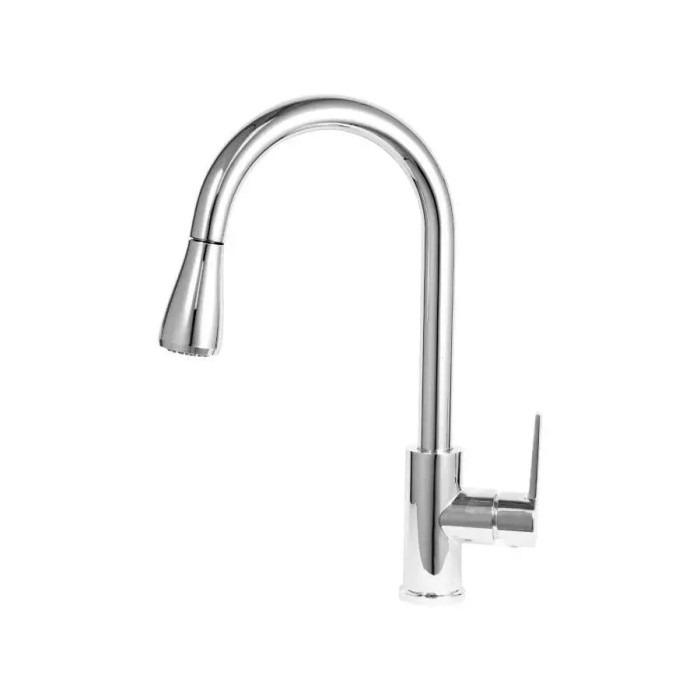 Baterie Bucatarie cu Dus Extractibil, Alama Sanitara, Crom, CF022S ModernLight Concept