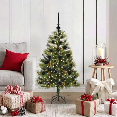 vidaXL Pom de Crăciun Artificial cu Ramuri Articulare și Conuri 120 cm 3395072 foto