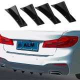 Cumpara ieftin Prelungiri Bara Spate Negre ALM, Difuzor Universal, Splittere Auto, Ornamente Tuning Exterior, Set 4 Bucati
