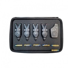 Set 4 avertizori pescuit cu statie Wind Blade 4 culori si geanta protectie model 517