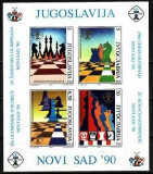 B1828 - Iugoslavia 1990 - Sah bloc nedantelat neuzat,perfecta stare, Nestampilat