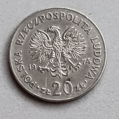 M3 C50 - Moneda foarte veche - Polonia - 20 zloti - omagiala - 1974
