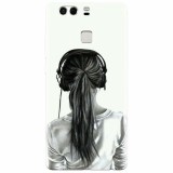 Husa silicon pentru Huawei P9 Plus, Girl With Headphone