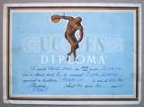 O.216 DIPLOMA ROMANIA RPR UNIUNEA DE CULTURA FIZICA SI SPORT UCFS BRASOV STALIN 1962