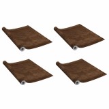 Cumpara ieftin Folii de usa autoadezive, 4 buc., stejar inchis, 210x90 cm, PVC