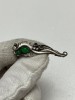 Brosa Argint 830 Georg Jensen Danemarca Art Nouveau Agat Verde Chrysoprase Cabochon Vintage 1904-1908 Nr. 185