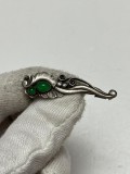 BROSA ARGINT 830 + Green Agate - Georg Jensen - Denmark - 1904 -1908 !