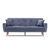 Canapea Extensibila 3 Locuri Flento, 218 cm, Stofa Gri, Cadru Lemn Masiv, Balcab Home