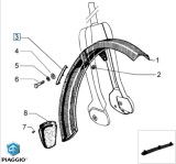 Protectie cauciuc aripa roata fata originala moped Piaggio Ciao - Ciao PX - Ciao Mix - Si Mix 2T AC 50cc (culoare: negru)