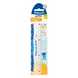 Riglă Pelikan Griffix transparentă, 15 cm, cu două scale
