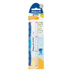 Riglă Pelikan Griffix transparentă, 15 cm, cu două scale