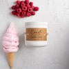 Lumanare parfumata handmade din ceara naturala de soia 100%, aroma Inghetata cu zmeura, Recipient ceramic alb, 150 g