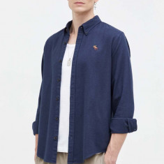 Abercrombie & Fitch camasa din bumbac barbati, culoarea albastru marin, cu guler button-down, regular