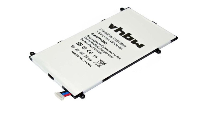 &Icirc;nlocuire baterie tabletă VHBW pentru Samsung T4800E - 4800 mAh 3,8 V Li-polimer