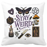 Perna decorativa Halloween 40x40 cm alb negru portocaliu