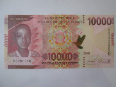 Guineea 10000 Francs/Franci 2018 bancnota UNC foto