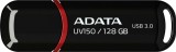 MEMORIE USB 3.2 ADATA 128 GB, cu capac, carcasa plastic, negru, &quot;AUV150-128G-RBK&quot; (timbru verde 0.03 lei)