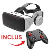 Cumpara ieftin Set Ochelari VR 3D Realitate Virtuala, Casti Sunet 9D, Gamepad Inclus, Lentile Acril Reglabile, Compatibil Android iOS, Telefoane 4.7-7.8 inch, Jocuri