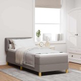 Cumpara ieftin Pat cu arcuri și saltea crem 90x200 cm Gri taupe 80 x 200 cm