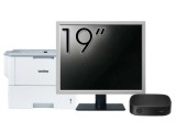 Pachet PC Second Hand HP T430 Thin Client, Intel Celeron N4000 1.10-2.60GHz, 2GB DDR4, 16GB SSD + Monitor 19&amp;quot; &amp; Imprimanta Brother HL-L6300DW New