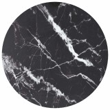 Cumpara ieftin Blat masa, negru, &Oslash;50x0,8 cm, sticla securizata, design marmura