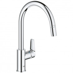 Baterie bucatarie Grohe StartEdge 30550000, 3/8&#039;&#039;, inalta, tip C, dus extractabil, crom