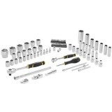 Set tubulare Stanley 1/4 si 1/2 cu clichet 120 dinti, 81 piese