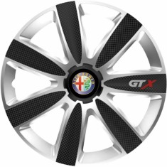 Set 4 Capace Roti GTX Carbon Gri-Negru R17, Compatibil Cu Alfa Romeo