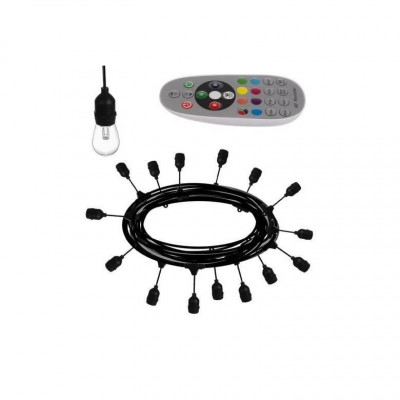 Ghirlanda tip sirag de becuri exterior/interior, 15 LED, 21 moduri iluminare, multicolor, 220-240V, IP65, 15 m foto