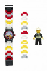 Ceas LEGO City Pompier cu minifigurina foto