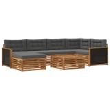 vidaXL Set de canapele de exterior cu pernă 7 pcs Natural și Antracit 3383585