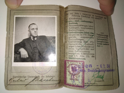 Permis de conducere vechi Austria 1949 foto foto