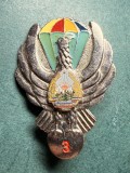 Insigna parasutist militar Romania 1977 1989 RSR clasa 3 varianta tricolor