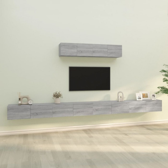 vidaXL Set dulapuri TV, 6 piese, gri sonoma, lemn prelucrat 3114612