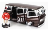 Set macheta Ford Econoline 1965 cu figurina M&amp;M&#039;s rosu,1/24, Jada, 1:24, General