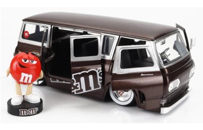 Set macheta Ford Econoline 1965 cu figurina M&amp;amp;M&amp;#039;s rosu,1/24, Jada foto