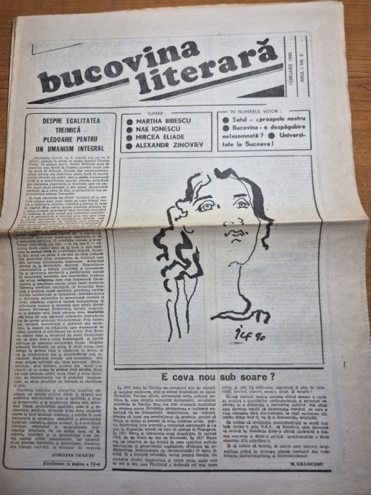 ziarul bucovina libera februarie 1990 - anul 1, nr. 2 al ziarului