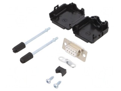 D-Sub 9-Pin Mufă Mamă pentru Cablu Albă Kit Complet foto